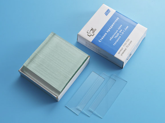 Стекло предметное 75*25*1 мм, обрезные края, без поля для записи