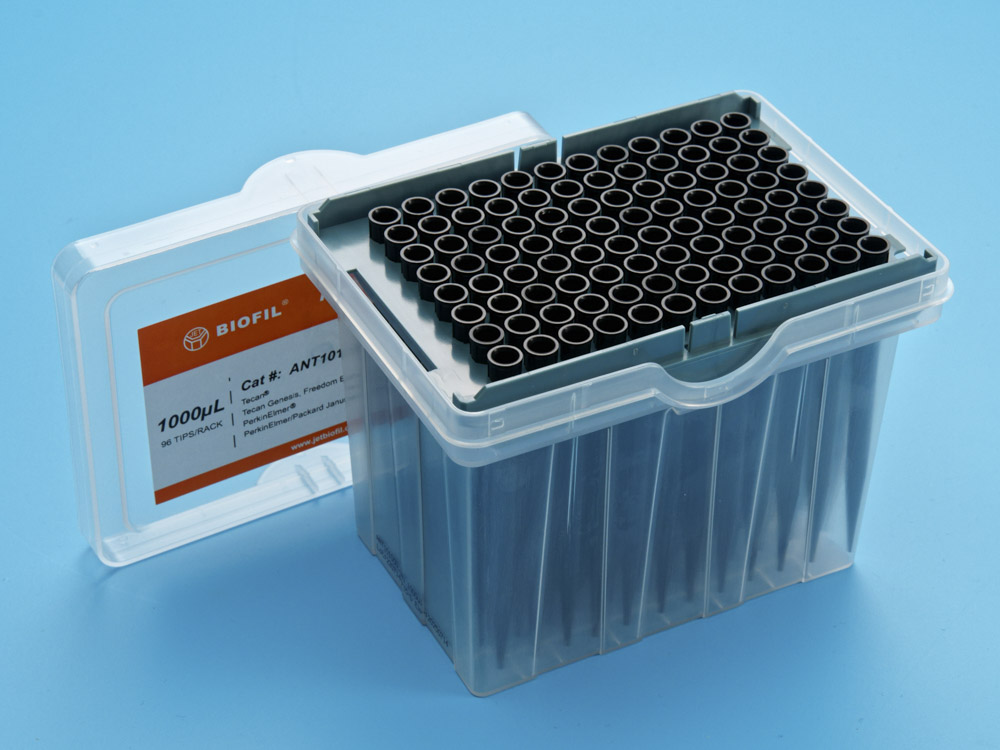 Наконечники для роботизированных станций TECAN, 1000 мкл, с фильтром, 96 штук в штативе