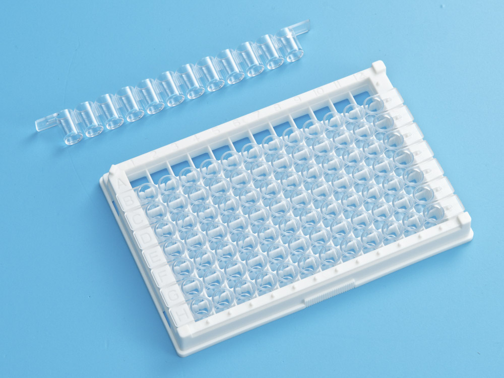 Планшет для ИФА, 8 стрипов по 12 лунок, без крышки, П-образное дно, FEP201296